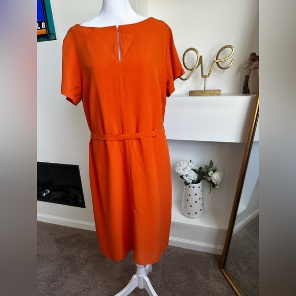 Hugo Boss Bright Orange Midi Dress - Picture 2 of 9